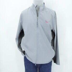Levelwear Jacket Mens Medium Gray Secession Golf Club Embroidered Logo Full Zip